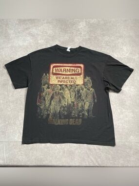 The Walking Dead AMC T-Shirt Adult XL Black Zombie Infected Graphic Y2K Promo